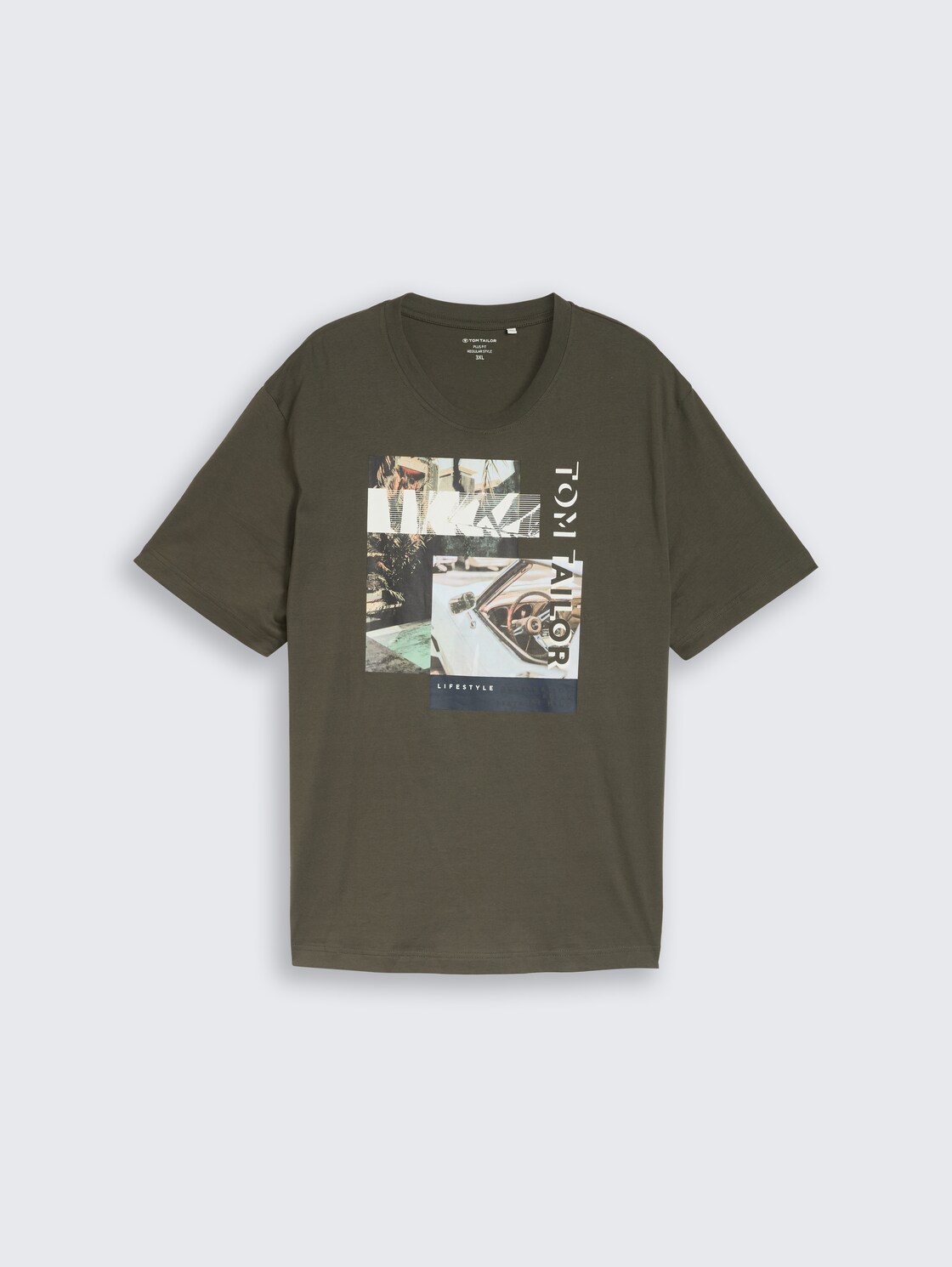 Plus Size - T-Shirt mit Fotoprint - deep leaf green - Vorder-Produkt-Ansicht