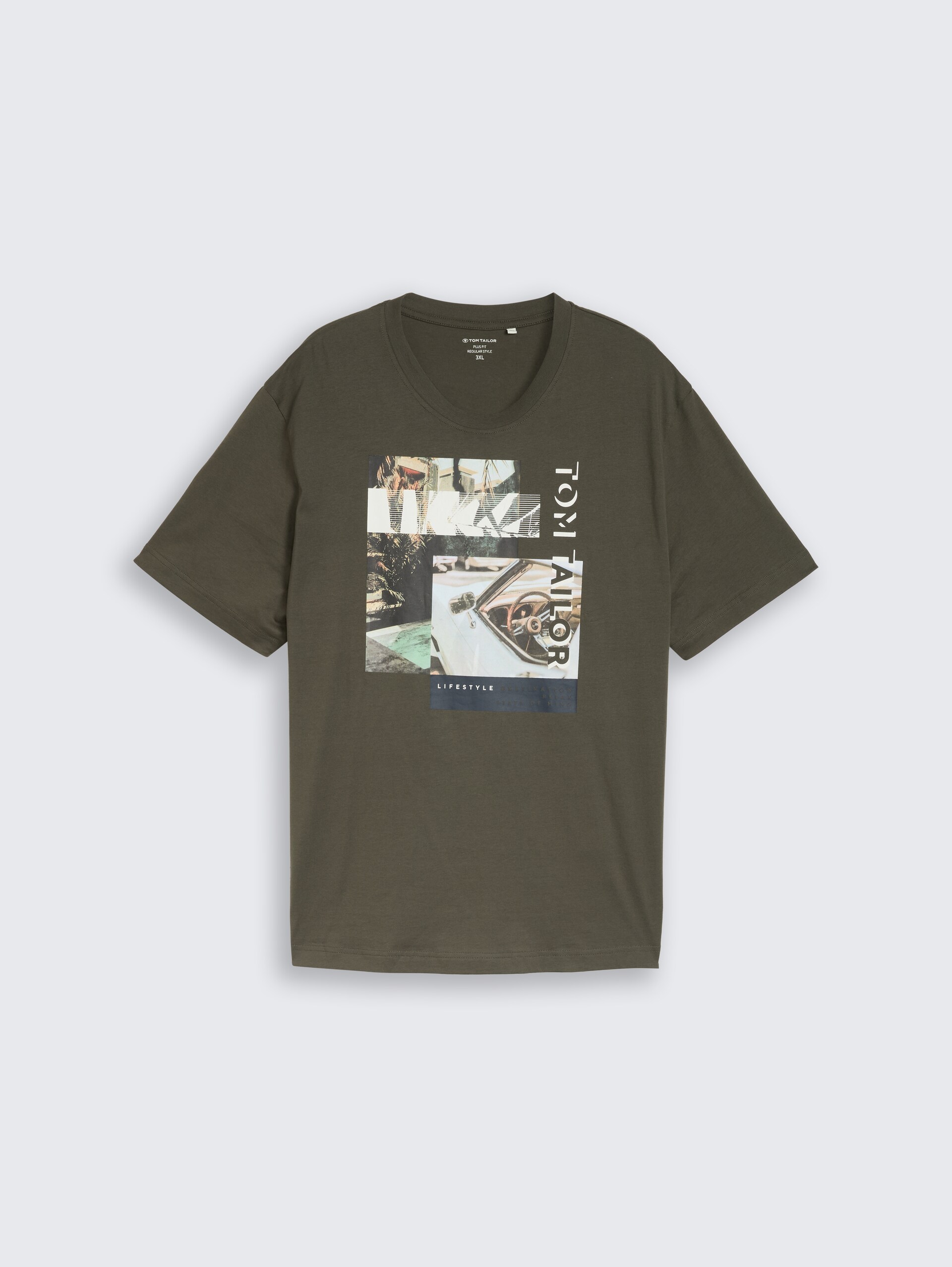 Plus Size - T-Shirt mit Fotoprint - deep leaf green - Vorder-Produkt-Ansicht