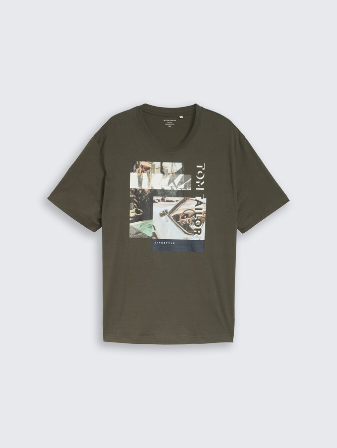 Plus Size - T-Shirt mit Fotoprint von Men Plus Size, deep leaf green