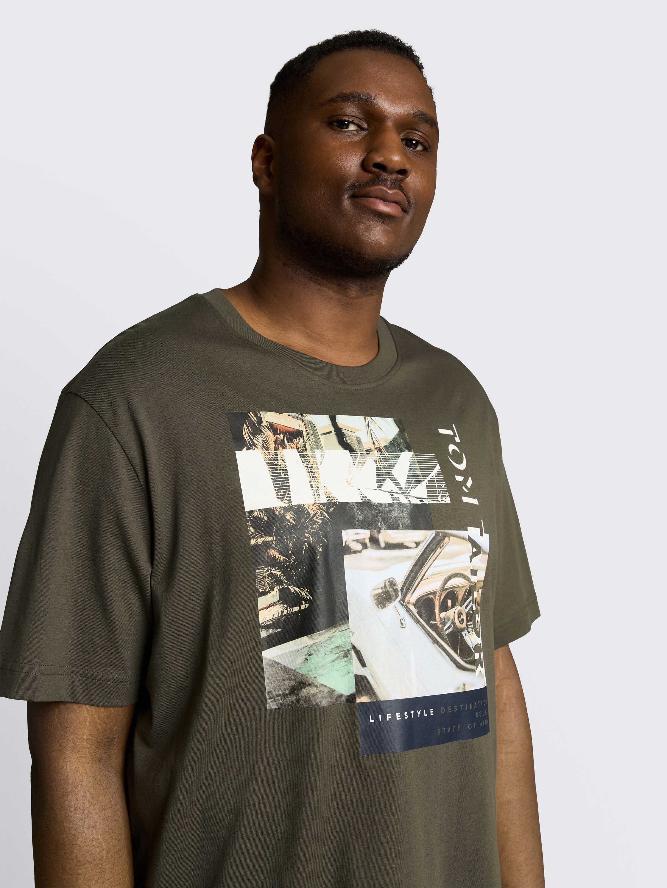 Plus Size - T-shirt with photo print - deep_leaf_green - 