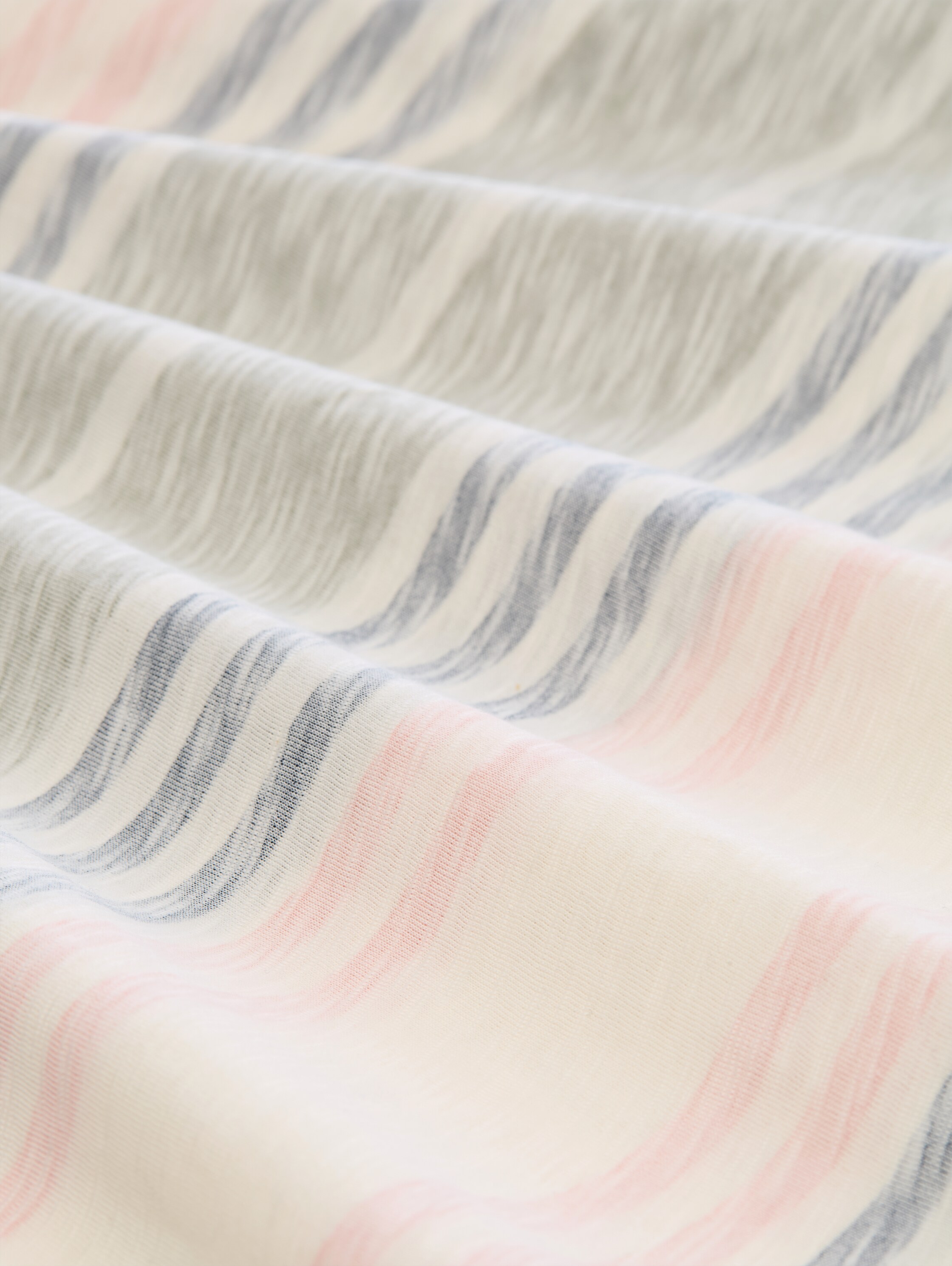 Plus Size - T-shirt with inside-out stripe pattern - rose_teal_multi_color_stripe - 