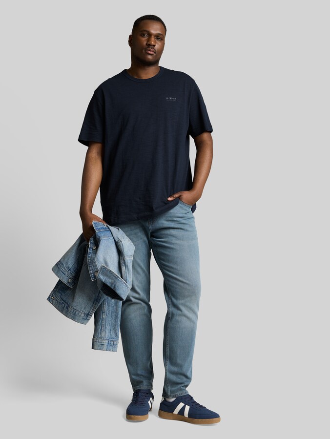 Plus Size - T-shirt à effet chiné par Men Plus Size, sky captain blue
