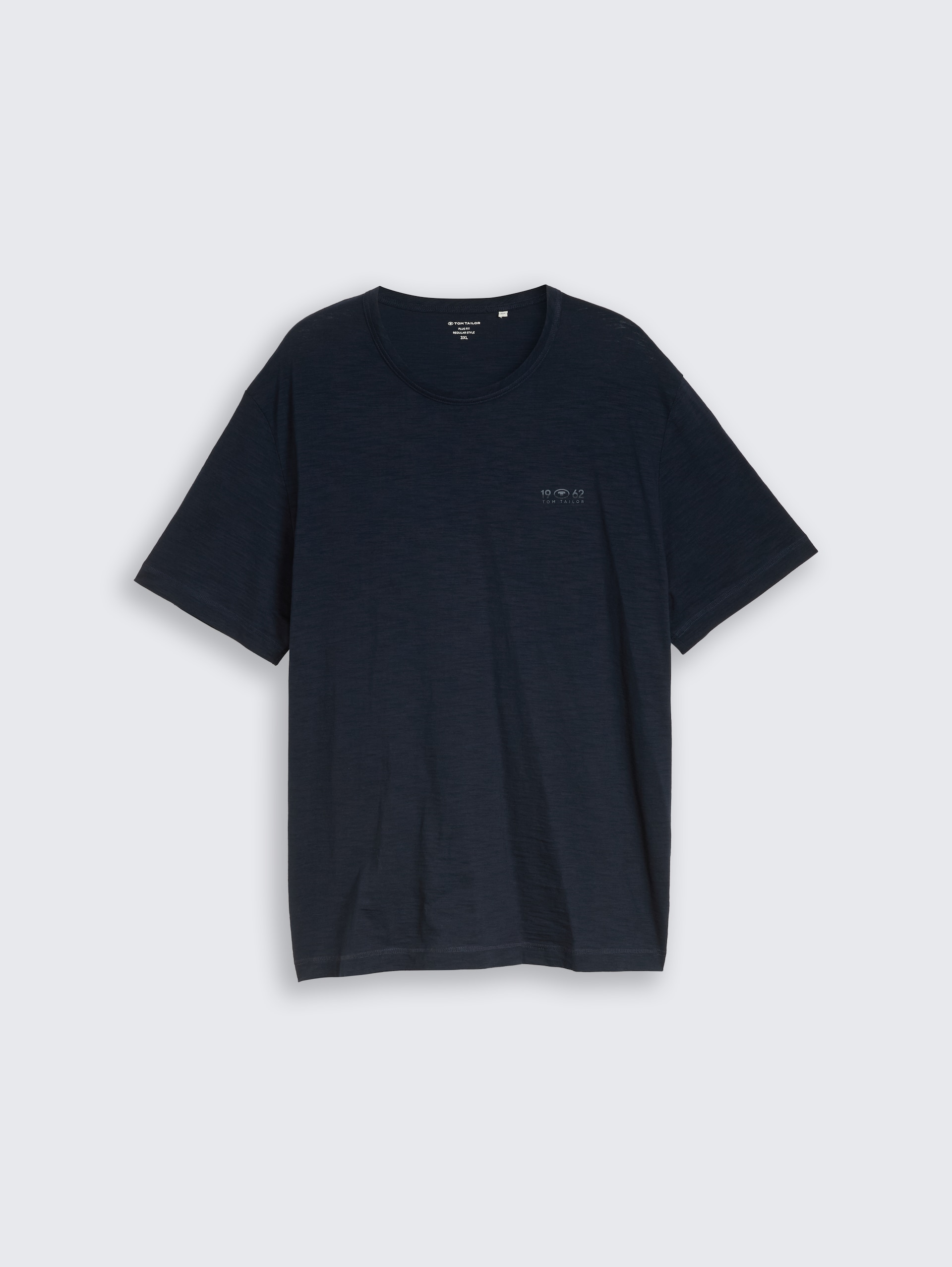 Plus Size - T-shirt in gemêleerde look - sky captain blue - Product vooraanzicht