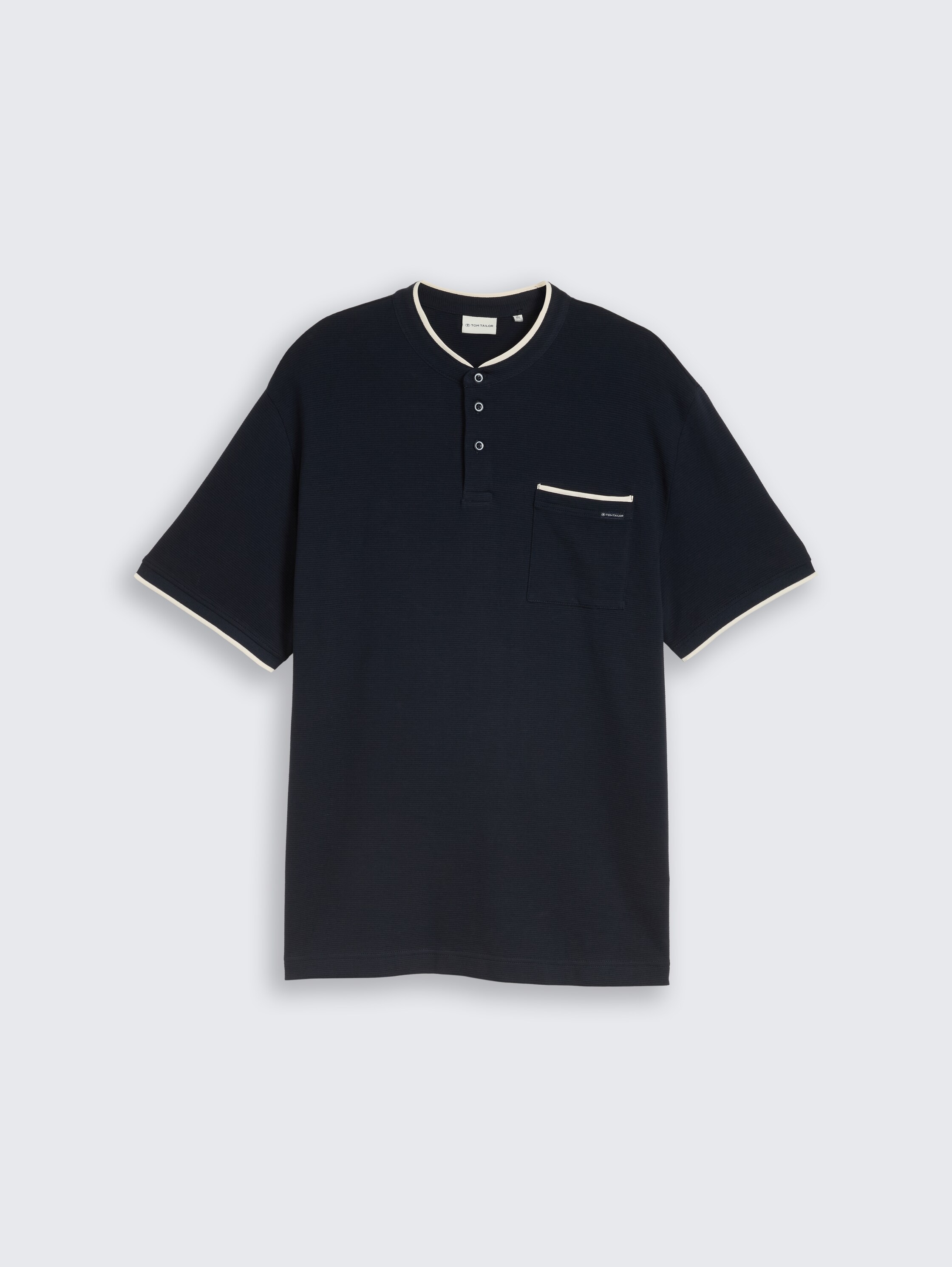 Plus Size - Poloshirt mit Brusttasche - sky_captain_blue_ottoman - 