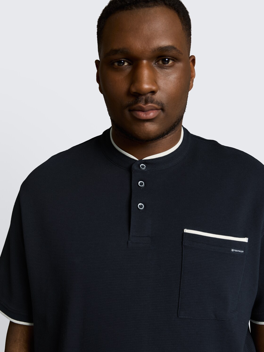 Plus Size - Poloshirt mit Brusttasche - sky captain blue ottoman