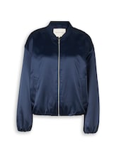 Ausgewählt, Satin Blouson Jacke mit Bomberkragen von Tom Tailor, blau