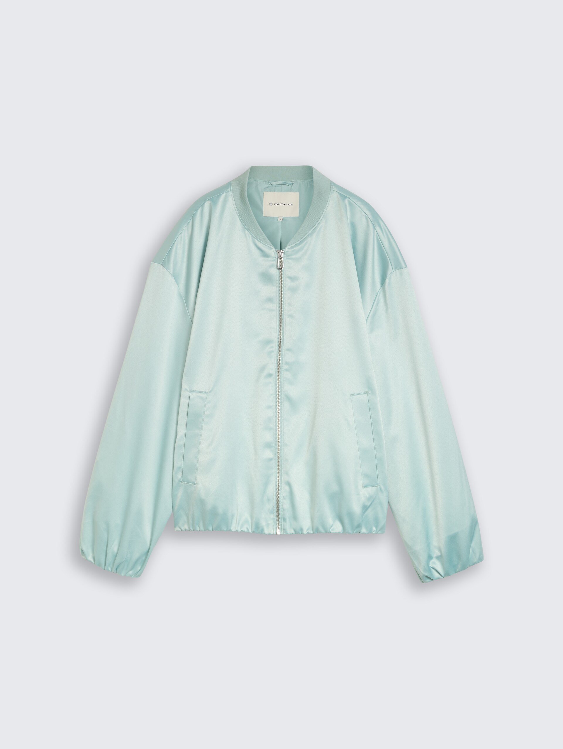 Satin Blouson Jacke mit Bomberkragen - blue haze - Vorder-Produkt-Ansicht