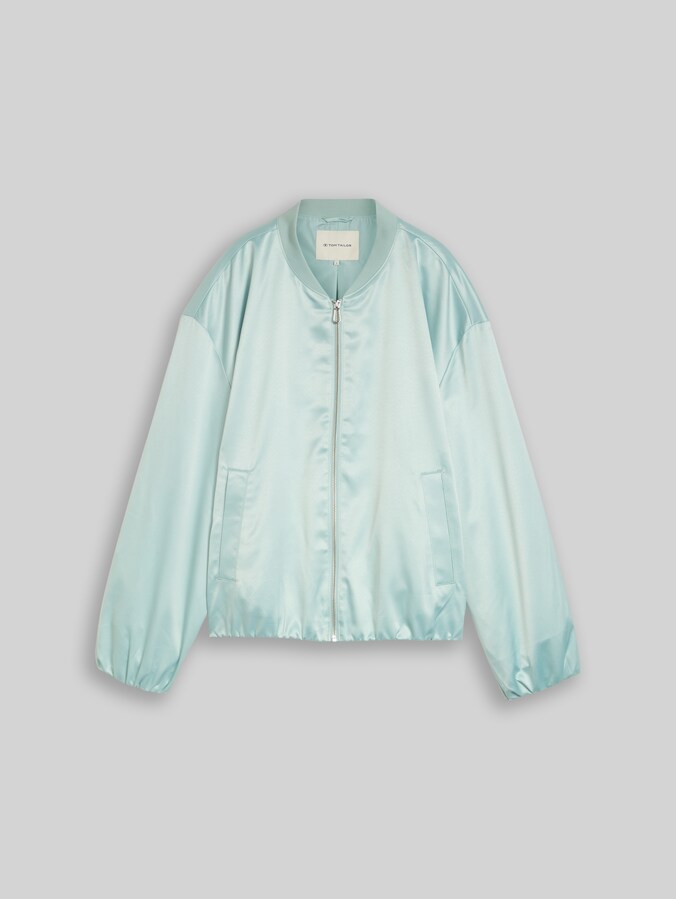 Blouson en satin à col bomber par Women, blue haze