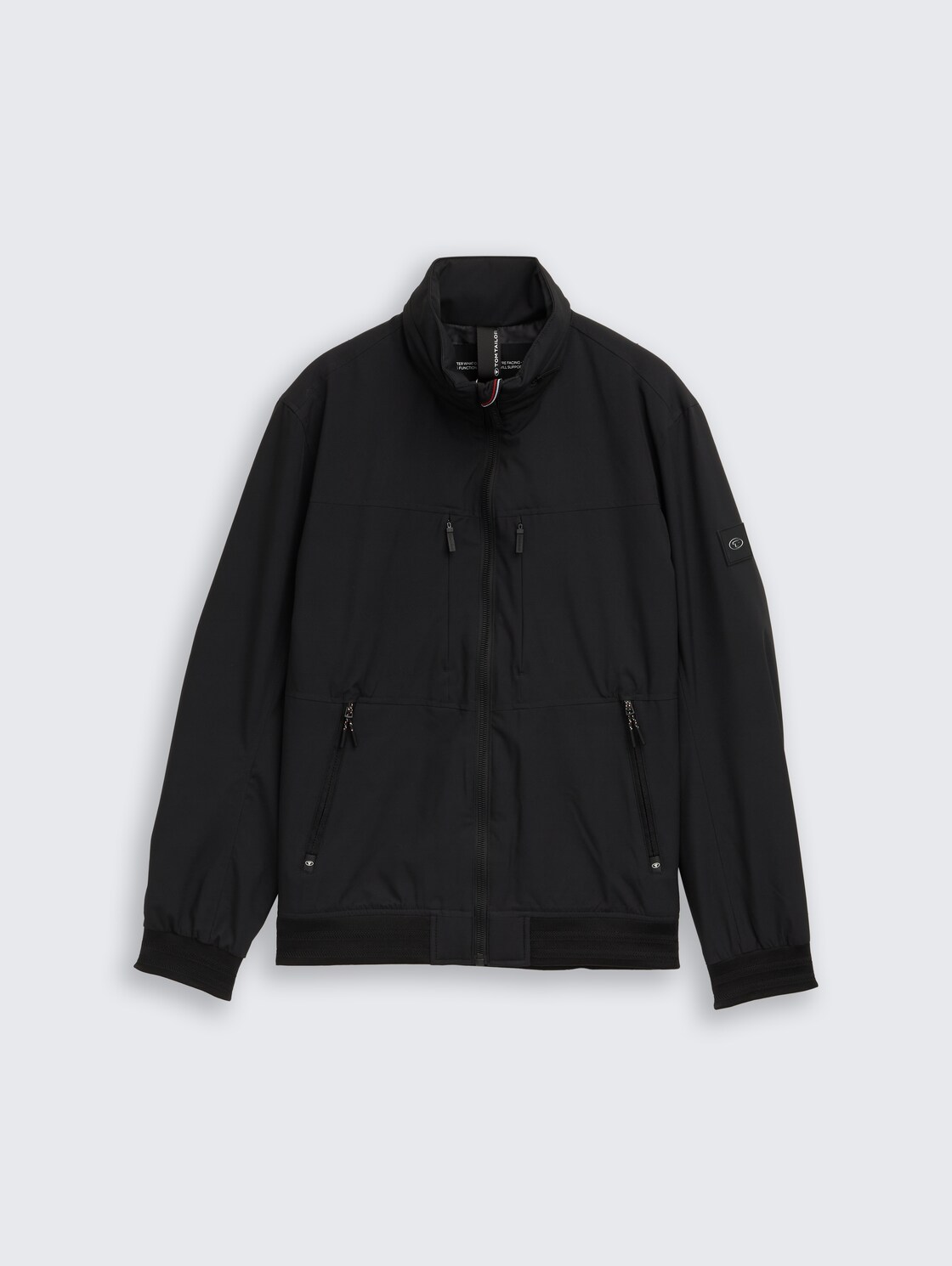 Blouson Jacke mit verstaubarer Kapuze - Black - Vorder-Produkt-Ansicht