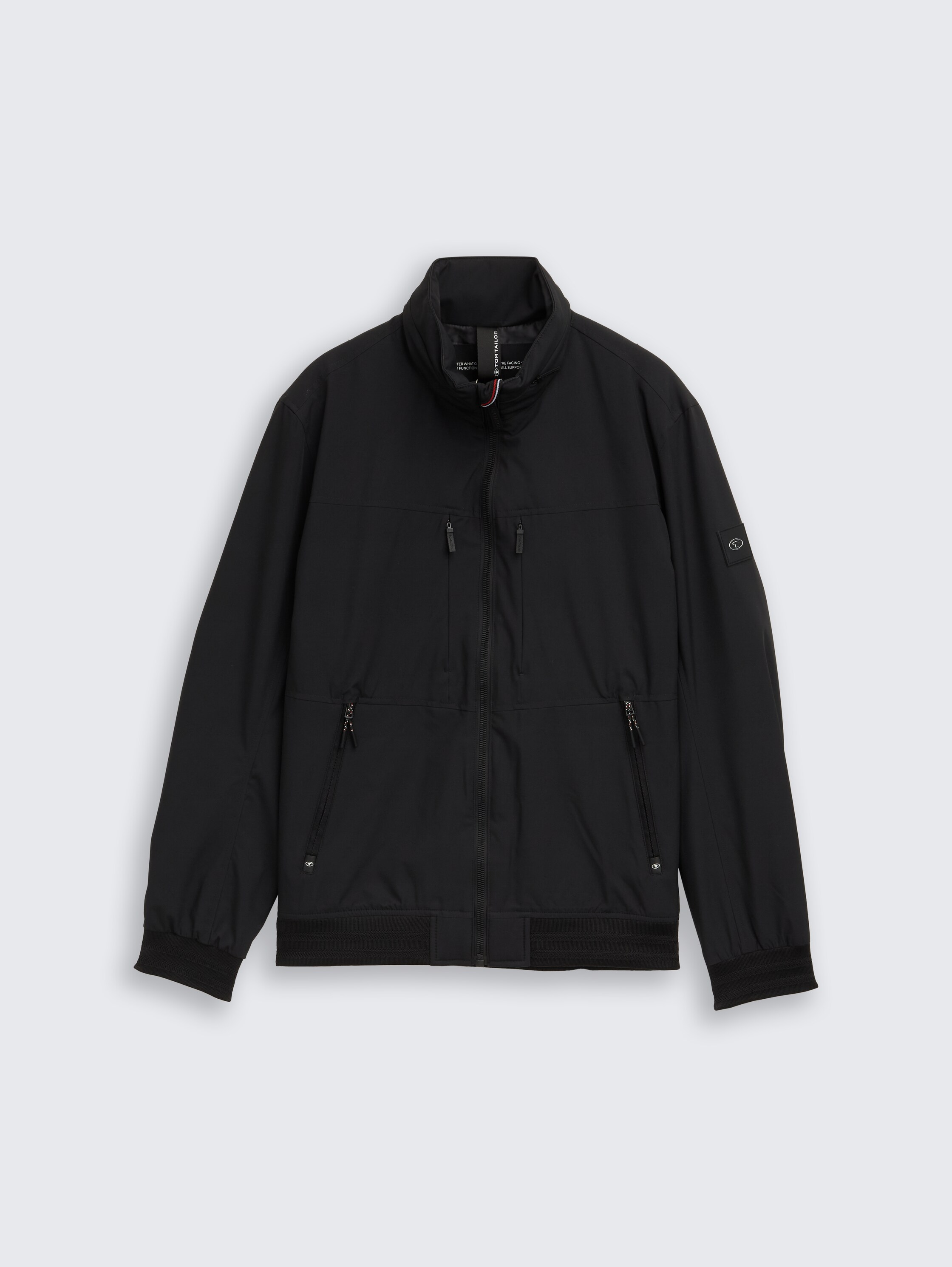 Blousonjas met opbergbare capuchon - Black - Product vooraanzicht