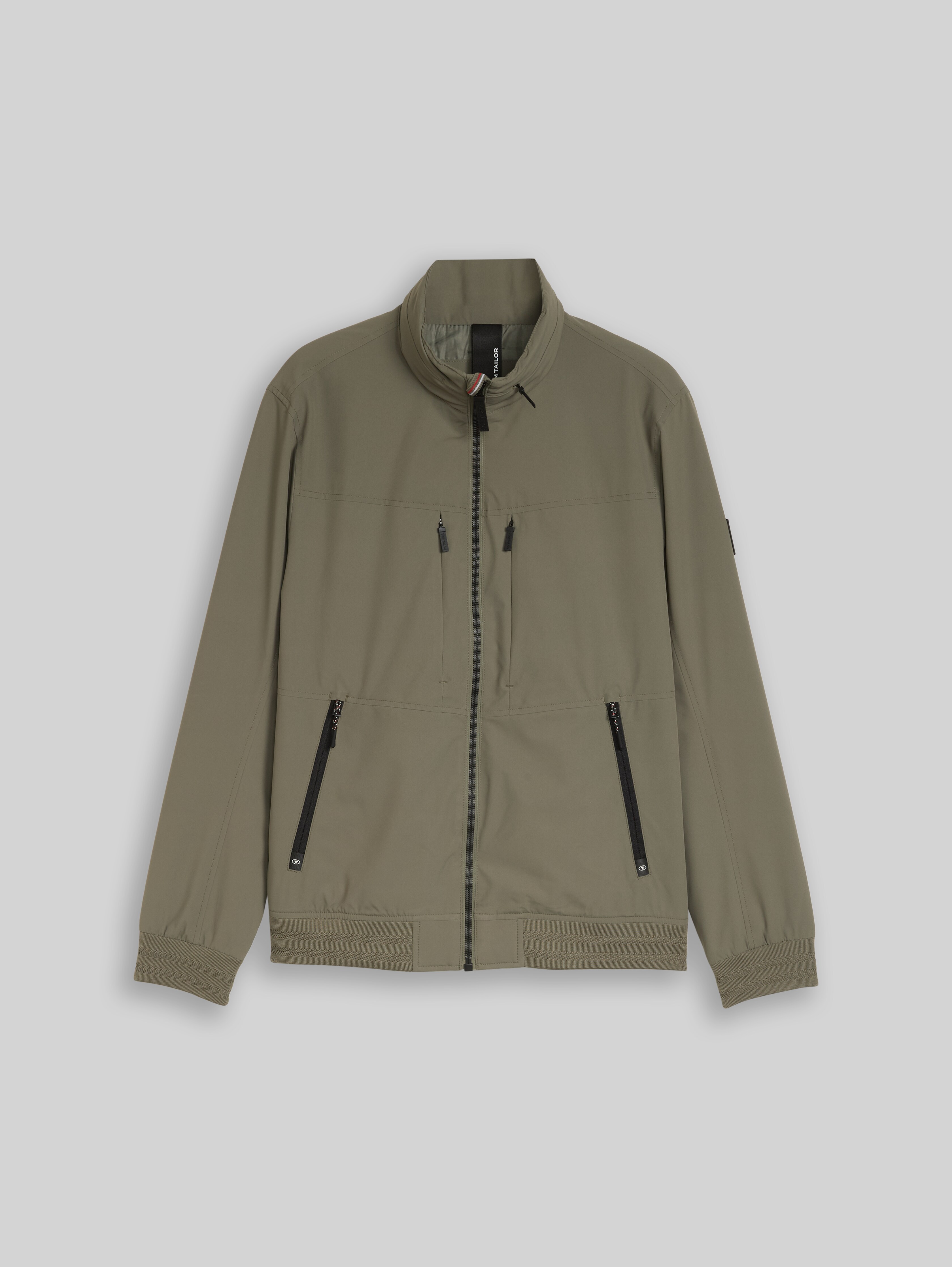 Blouson jacket with stowable hood in green by Tom Tailor