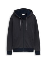 Nicht ausgewählt, Hoodie Sweatjacke mit Logo-Badge von , blau