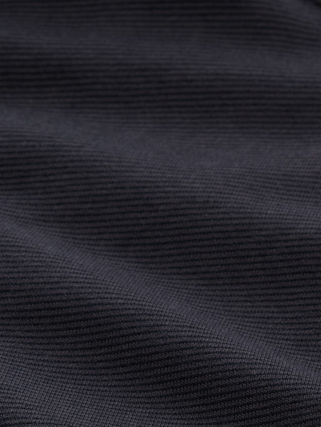 Hoodie sweatshirt jacket with logo badge - navy grey yarn dye stripe - Material view