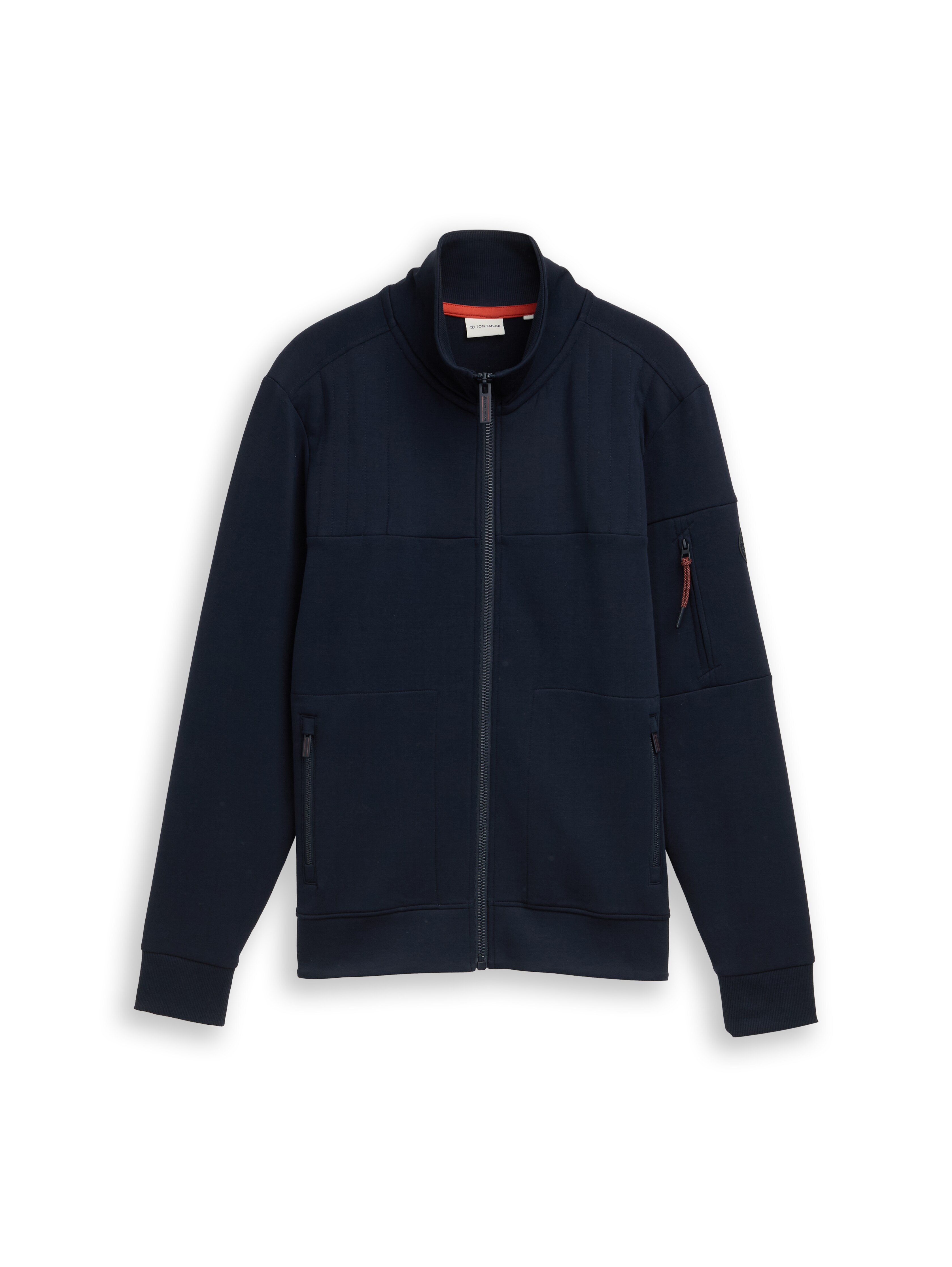 Sweat jacket with zip pockets in green by Tom Tailor