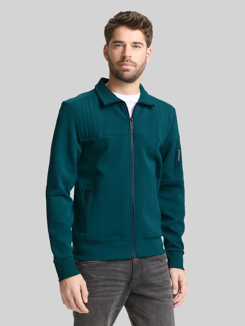 Sweatjacke mit Reißverschlusstaschen von Men, Deep Meadow Green