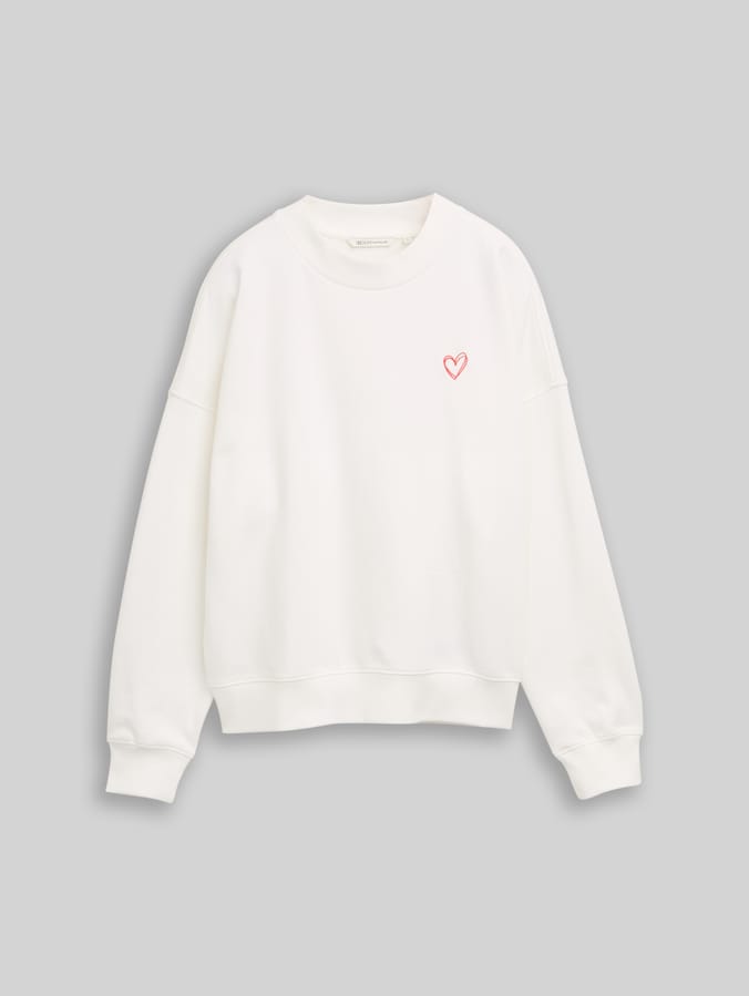 Sweatshirt mit Herz-Detail von Denim Female, off white