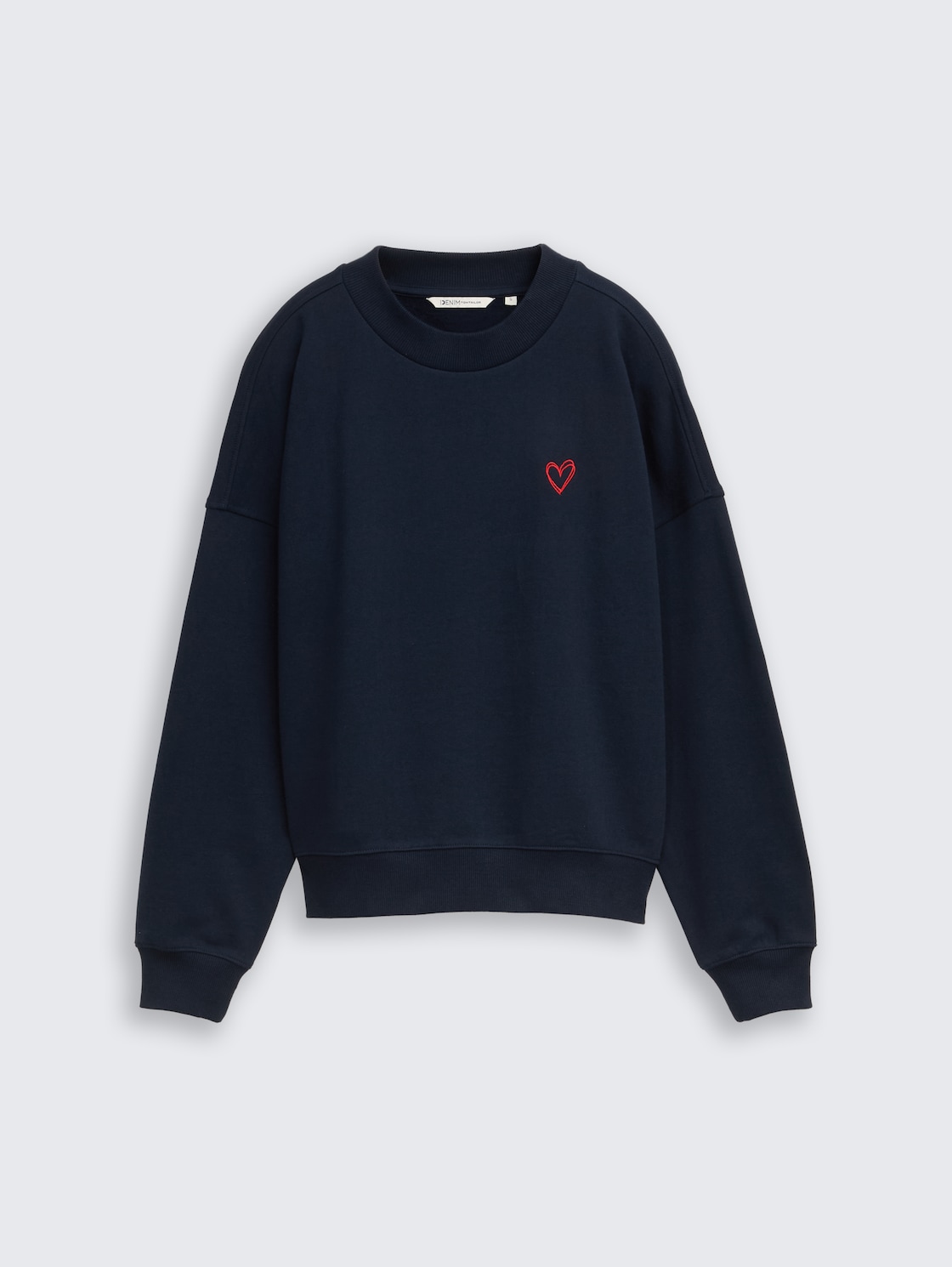 Sweatshirt with heart detail - sky captain blue - Front product view