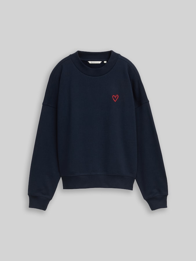 Sweatshirt mit Herz-Detail von Denim Female, sky captain blue