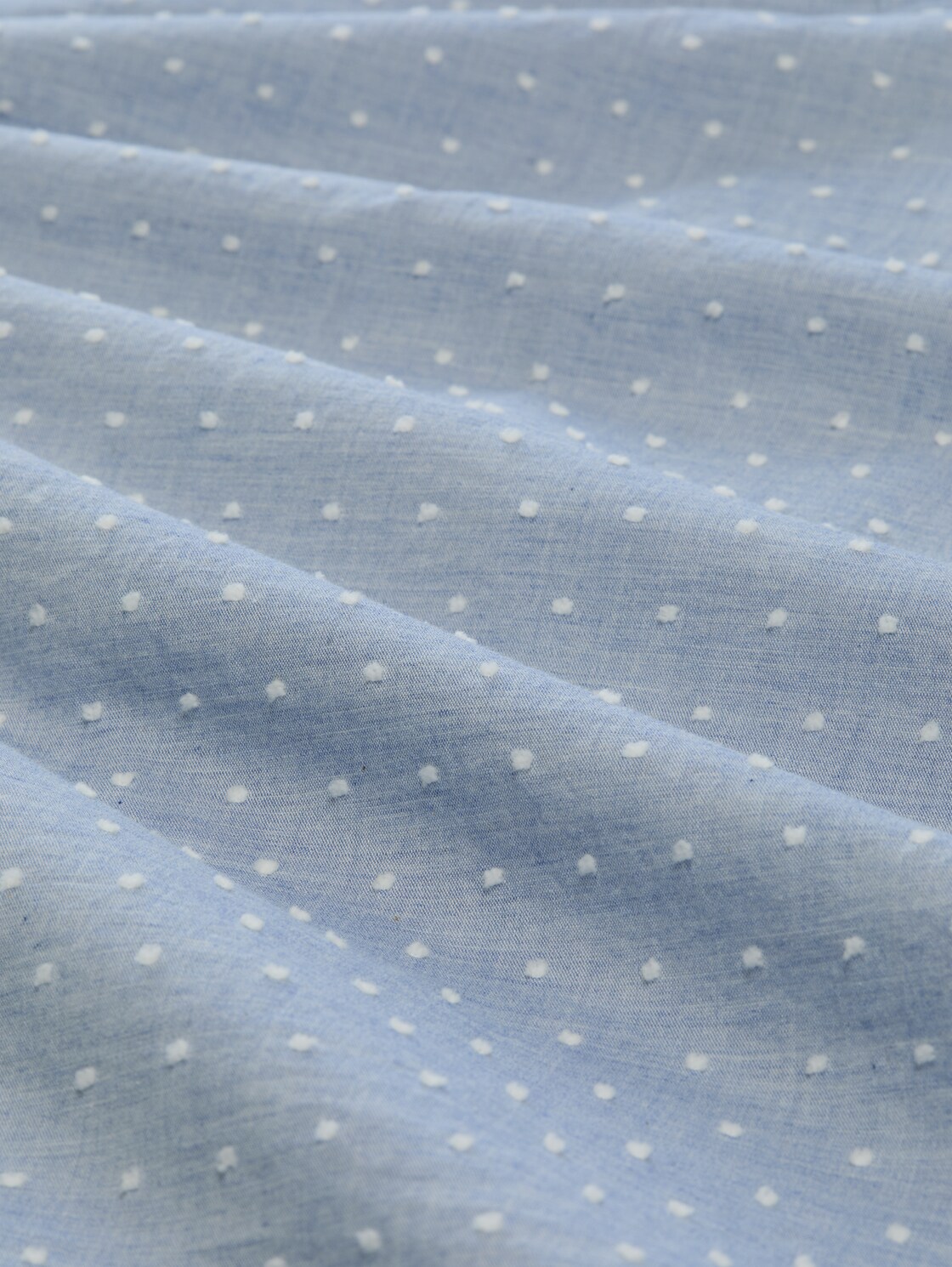 Plus Size - Loose Fit Bluse mit Stickerei - blue white dobby - Material-Ansicht