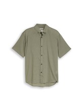 Ausgewählt, Relaxed Fit Kurzarmhemd mit Leinenanteil von Tom Tailor, grün