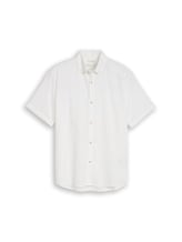 Not Selected, Relaxed-fit short-sleeved shirt with linen blend by Tom Tailor, white