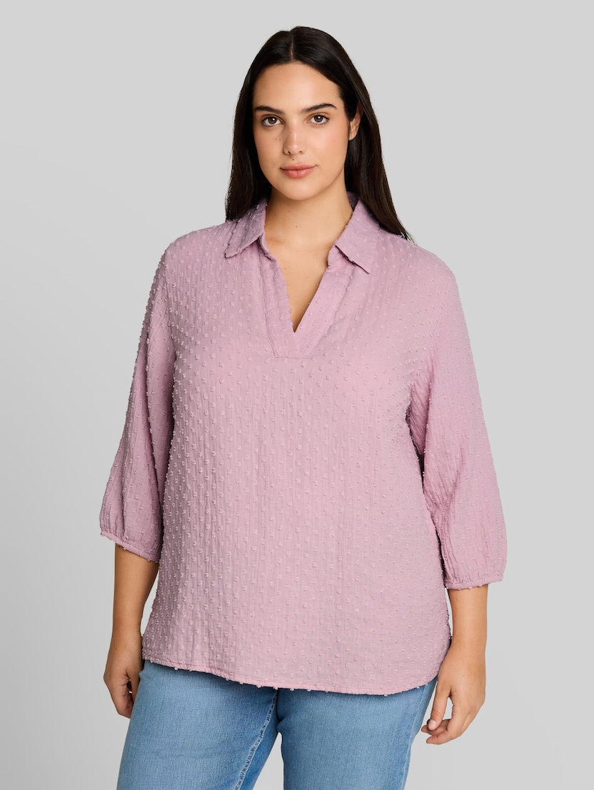 Plus Size - Cotton blouse by Women Plus Size, light elderberry