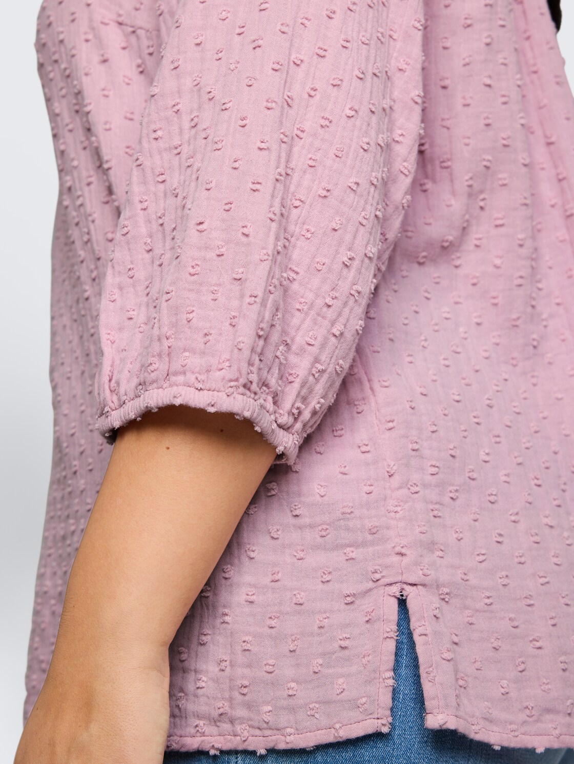 Plus Size - Cotton Blouse - light elderberry - Detail model view