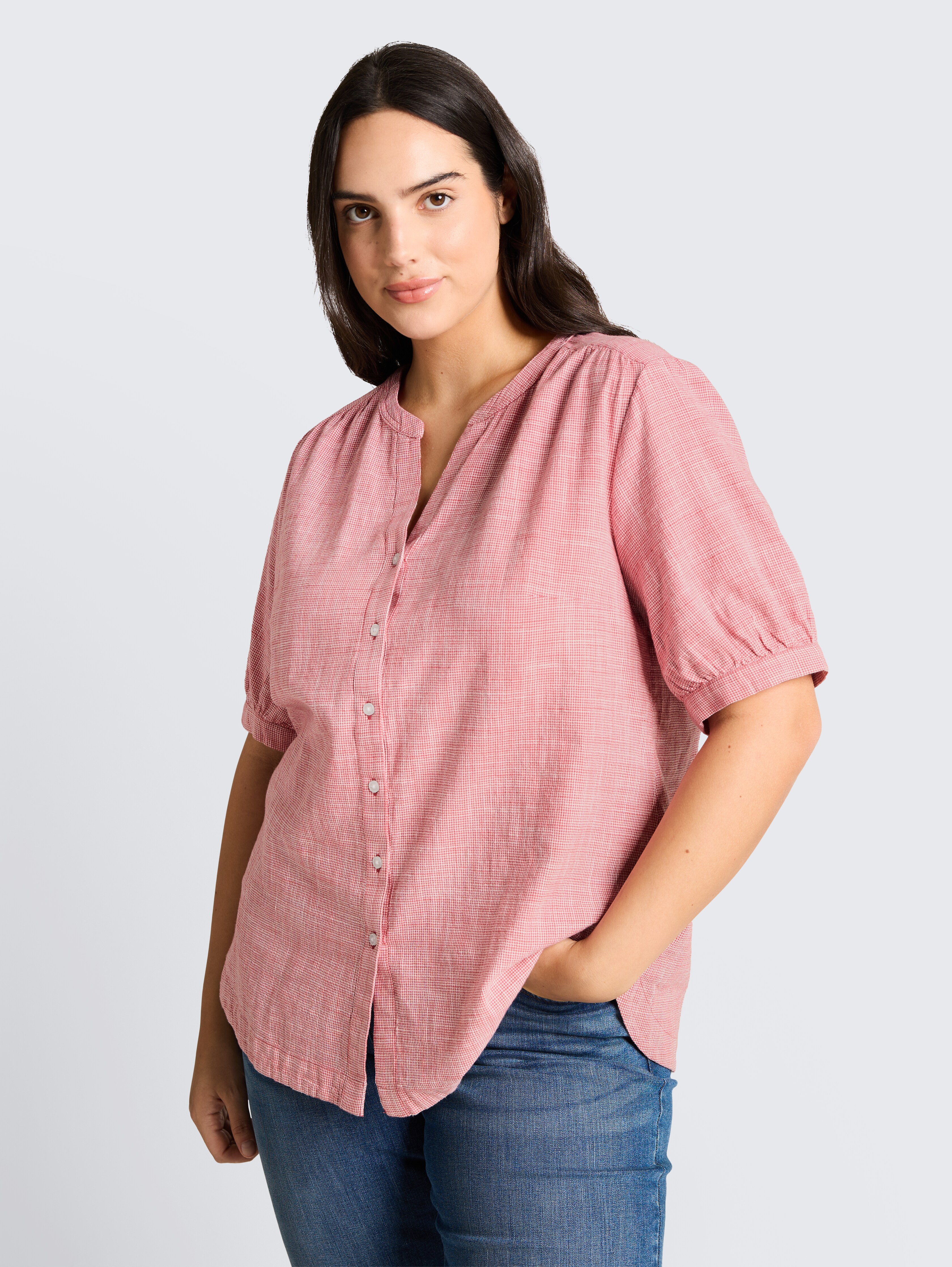 Plus Size - Bluse aus Baumwolle von Women Plus Size, cozy pink