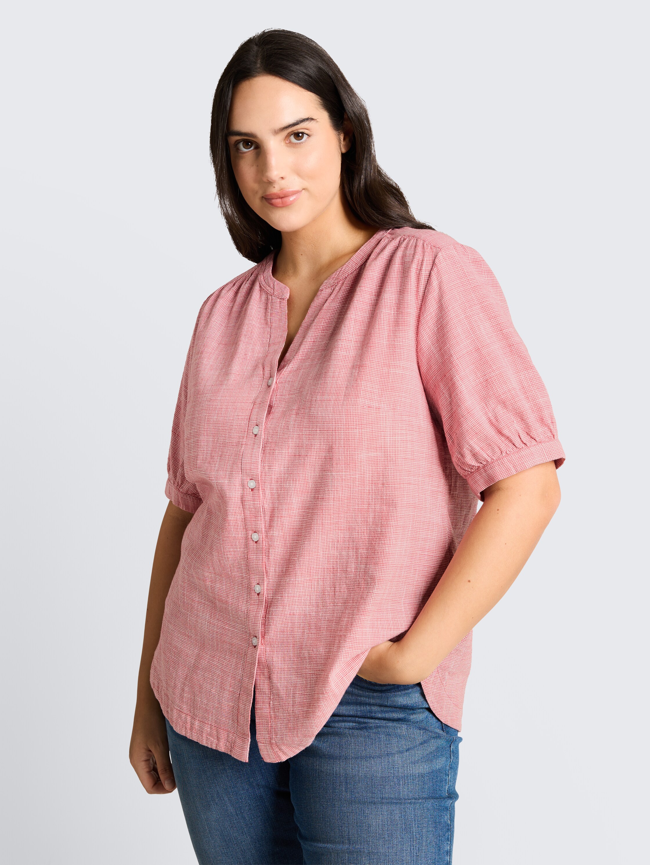 Plus Size - Katoenen blouse - cozy_pink - 