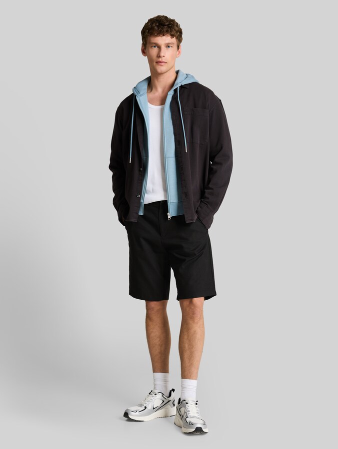 TTRELAXED chino-short met linnen door Denim Male, Black