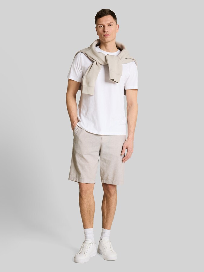 TTRELAXED chino-short met linnen door Denim Male, muted grey chambray