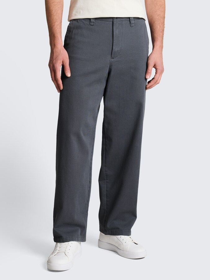 TTLOOSE cotton chino trousers by Denim Male, urban medium grey