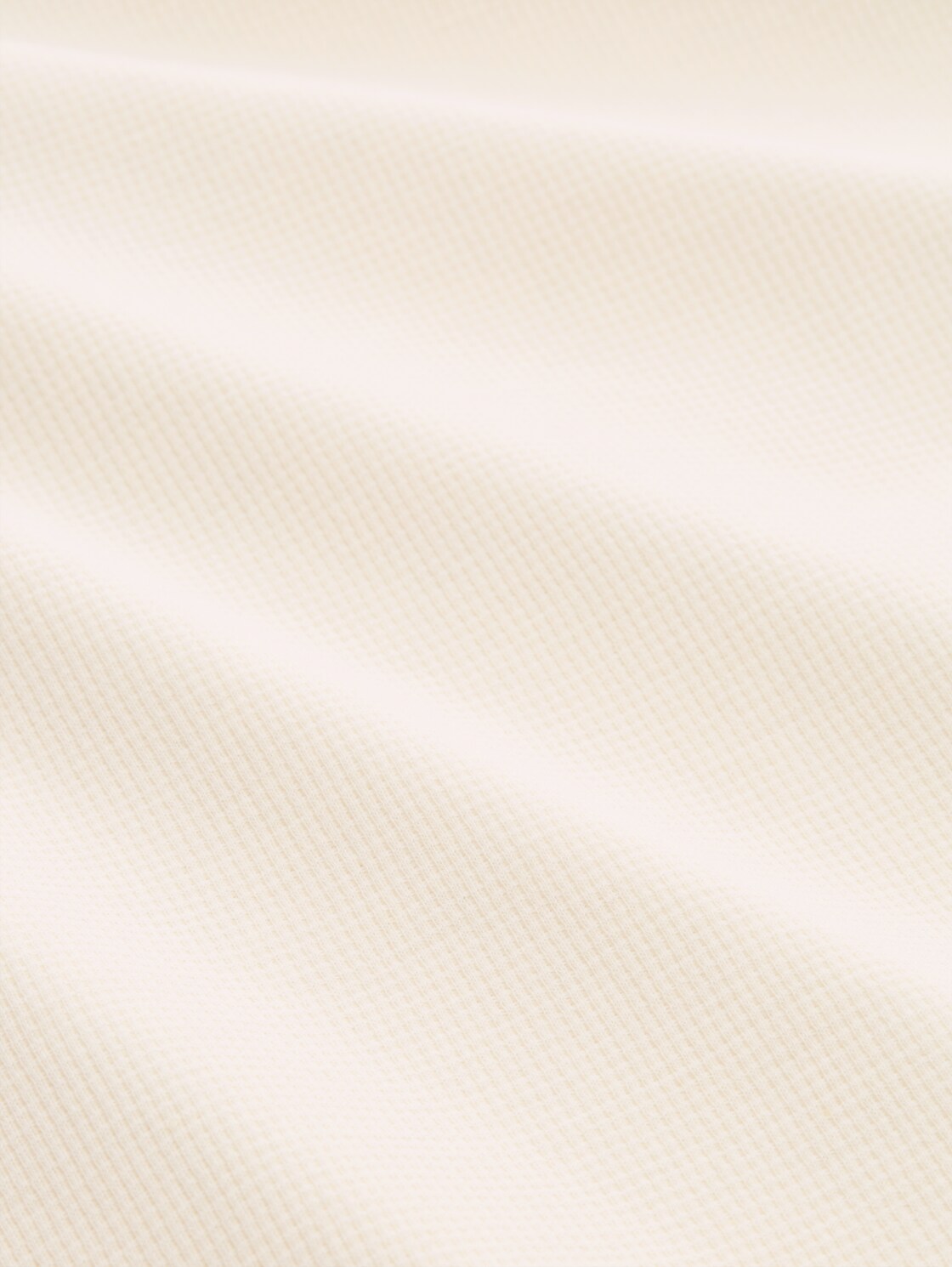 Langarmshirt mit Waffelstruktur - Gardenia White - Material-Ansicht