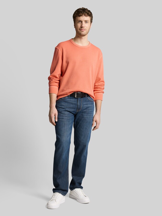 Top à manches longues avec texture gaufrée par Men, Wild Coral