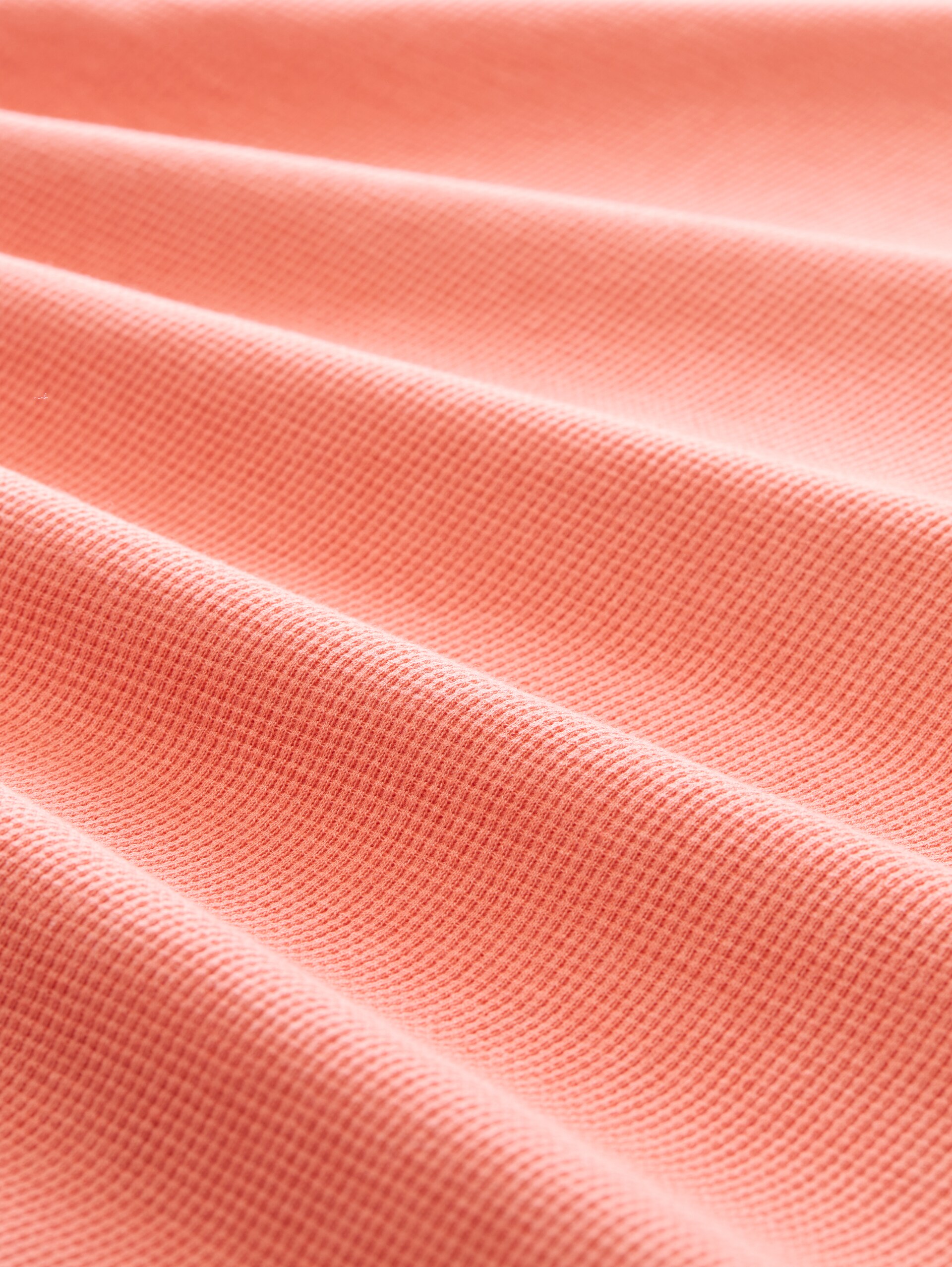 Shirt met lange mouwen en wafelstructuur - Wild Coral - Materiaalweergave