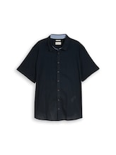 Ausgewählt, Plus Size - Regular Fit Kurzarmhemd mit Leinenanteil von Tom Tailor, blau