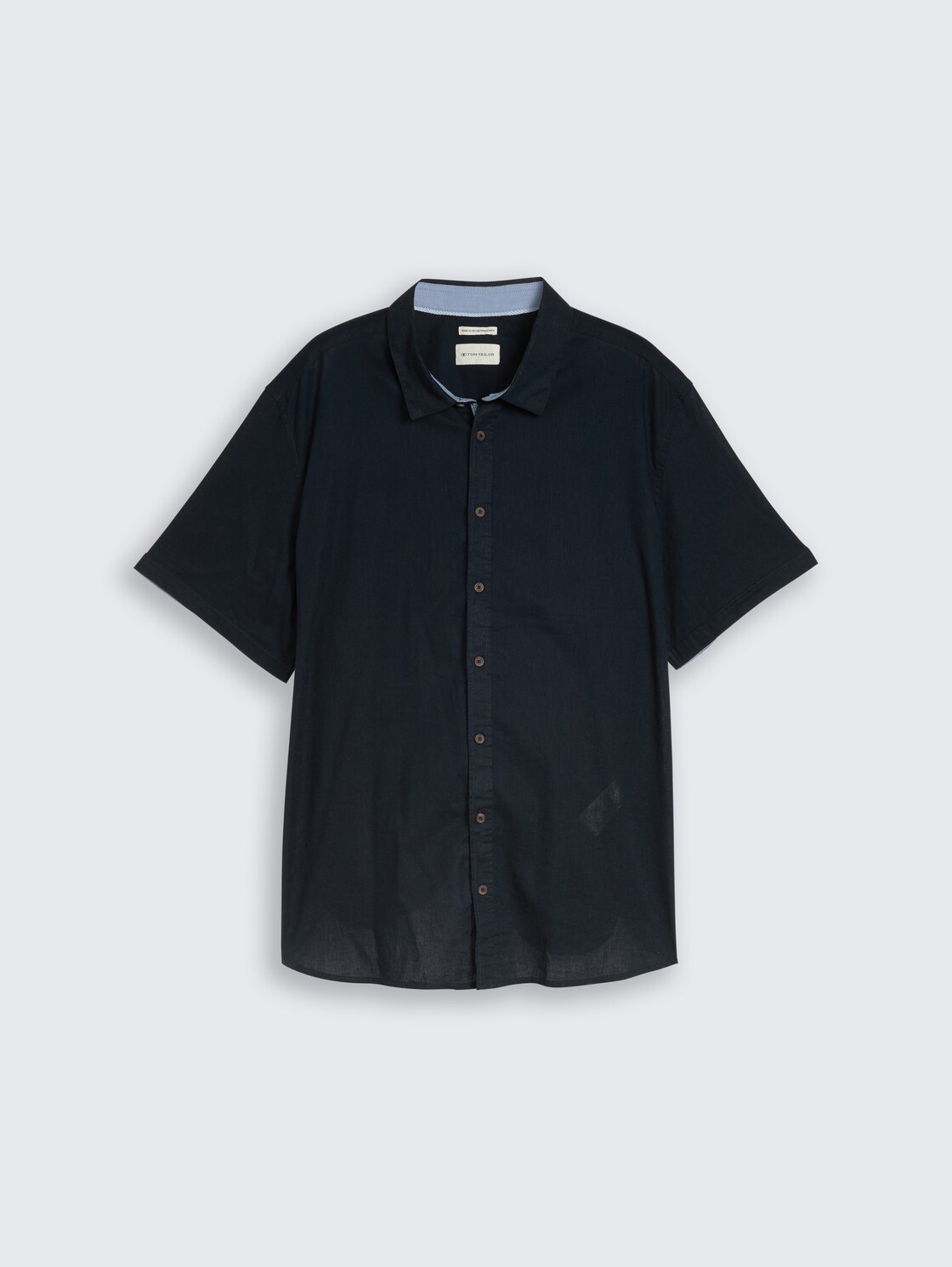 Plus Size - Regular Fit Kurzarmhemd mit Leinenanteil - sky captain blue - Vorder-Produkt-Ansicht