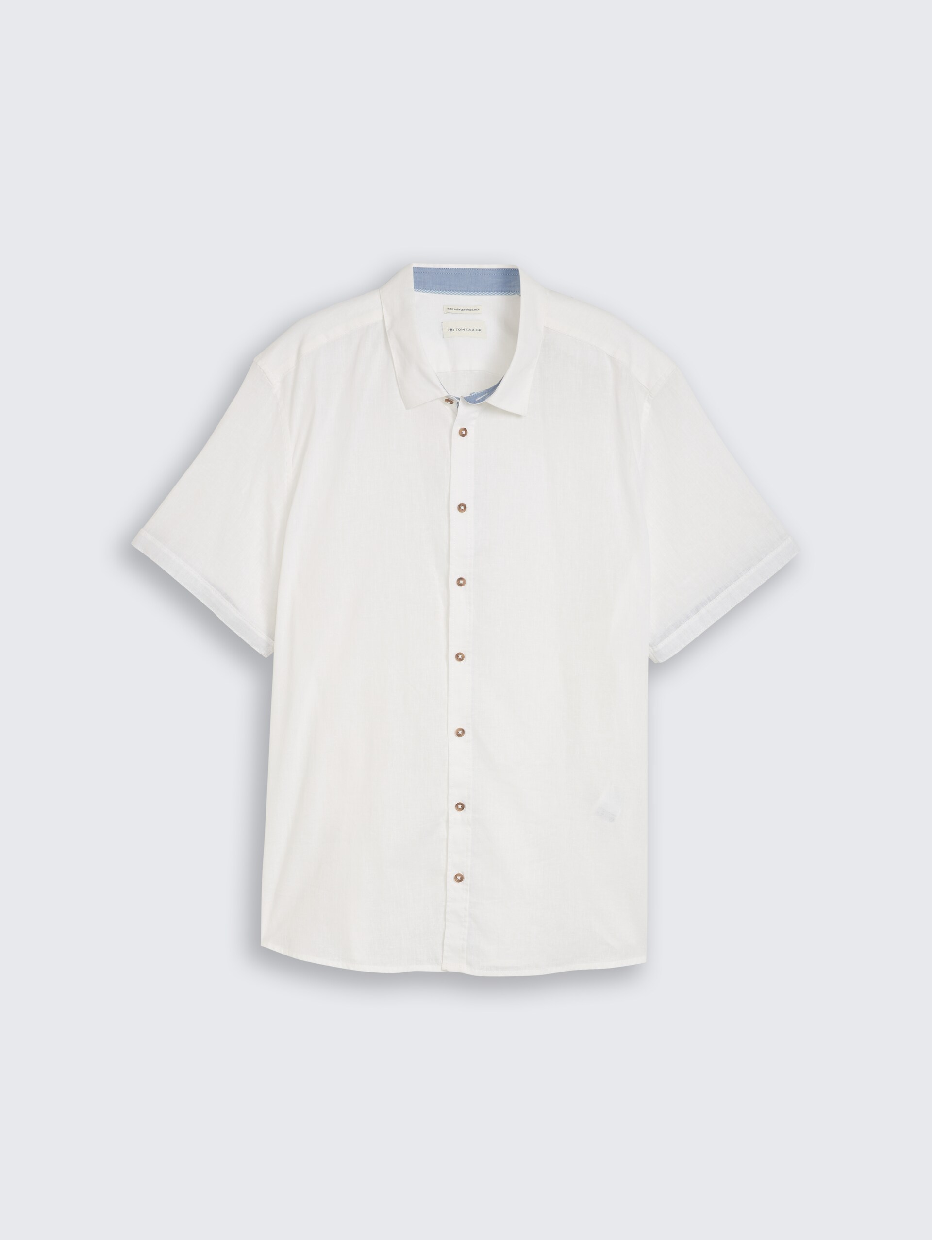 Plus Size - Regular Fit Kurzarmhemd mit Leinenanteil - White - Vorder-Produkt-Ansicht