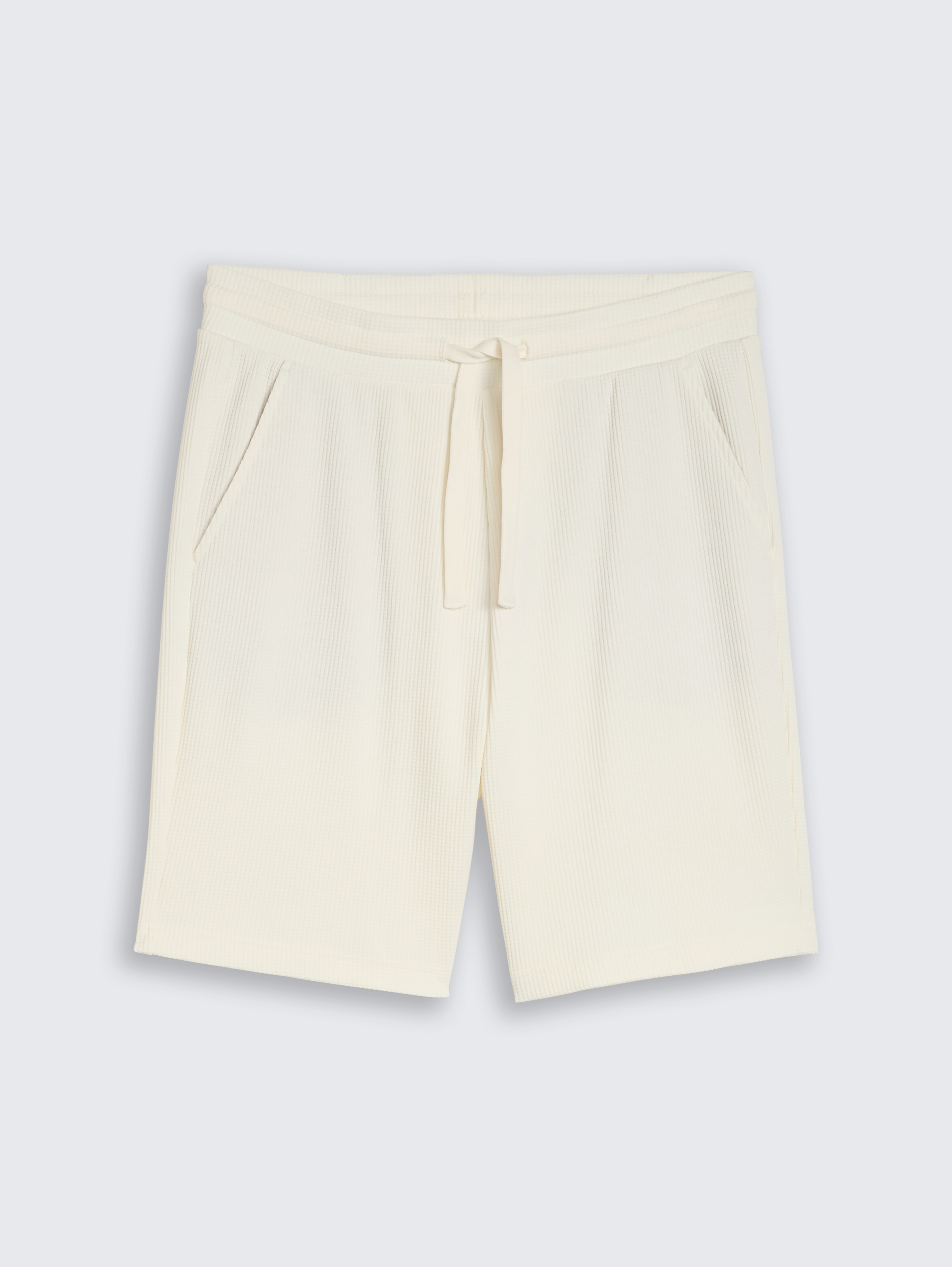 Relaxed Shorts mit Waffelstruktur von Denim Male, Wool White