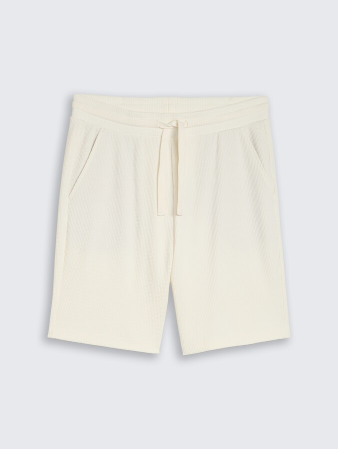 Relaxed Shorts mit Waffelstruktur von Denim Male, Wool White