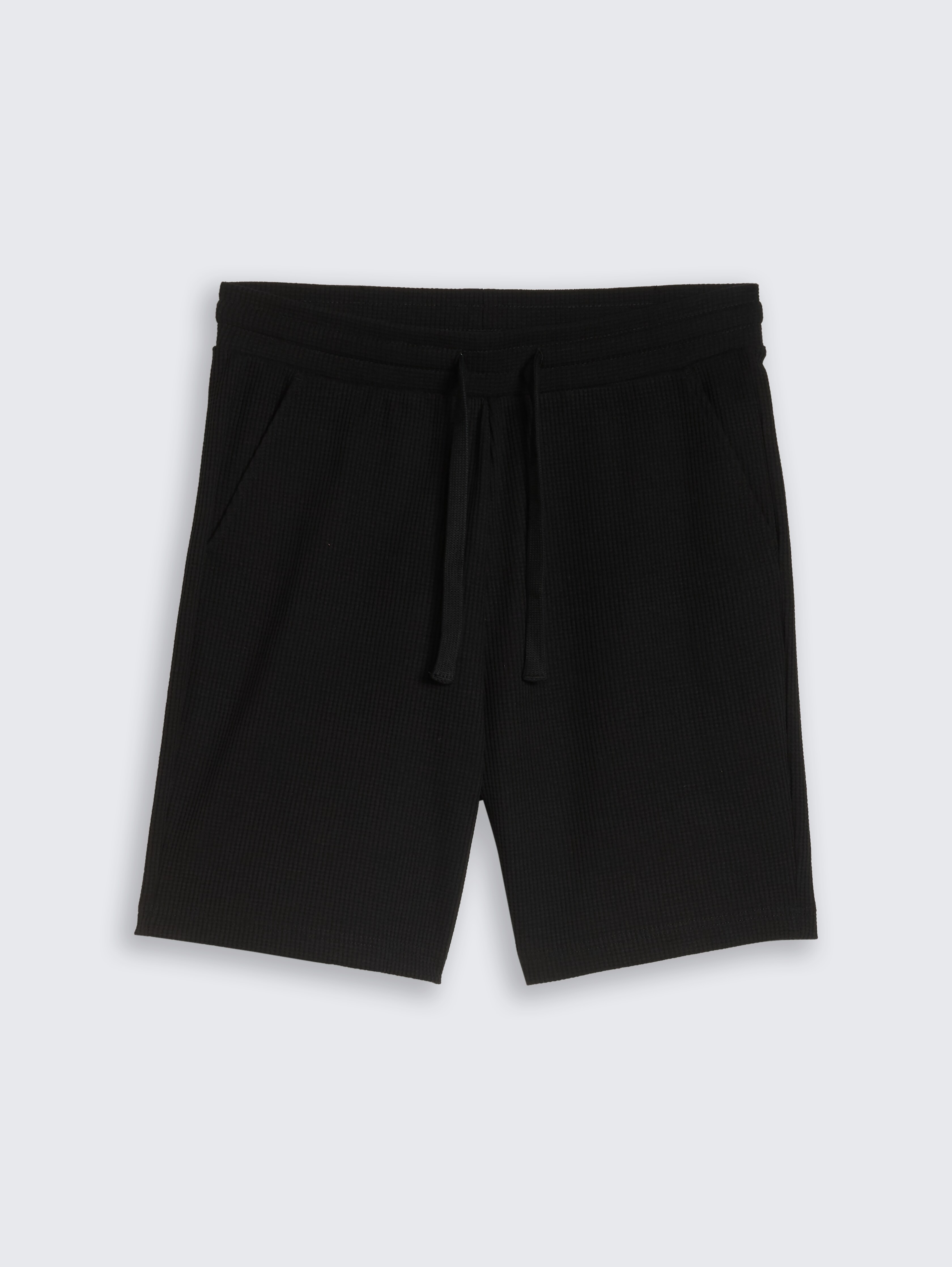 Relaxed Shorts mit Waffelstruktur von Denim Male, Black