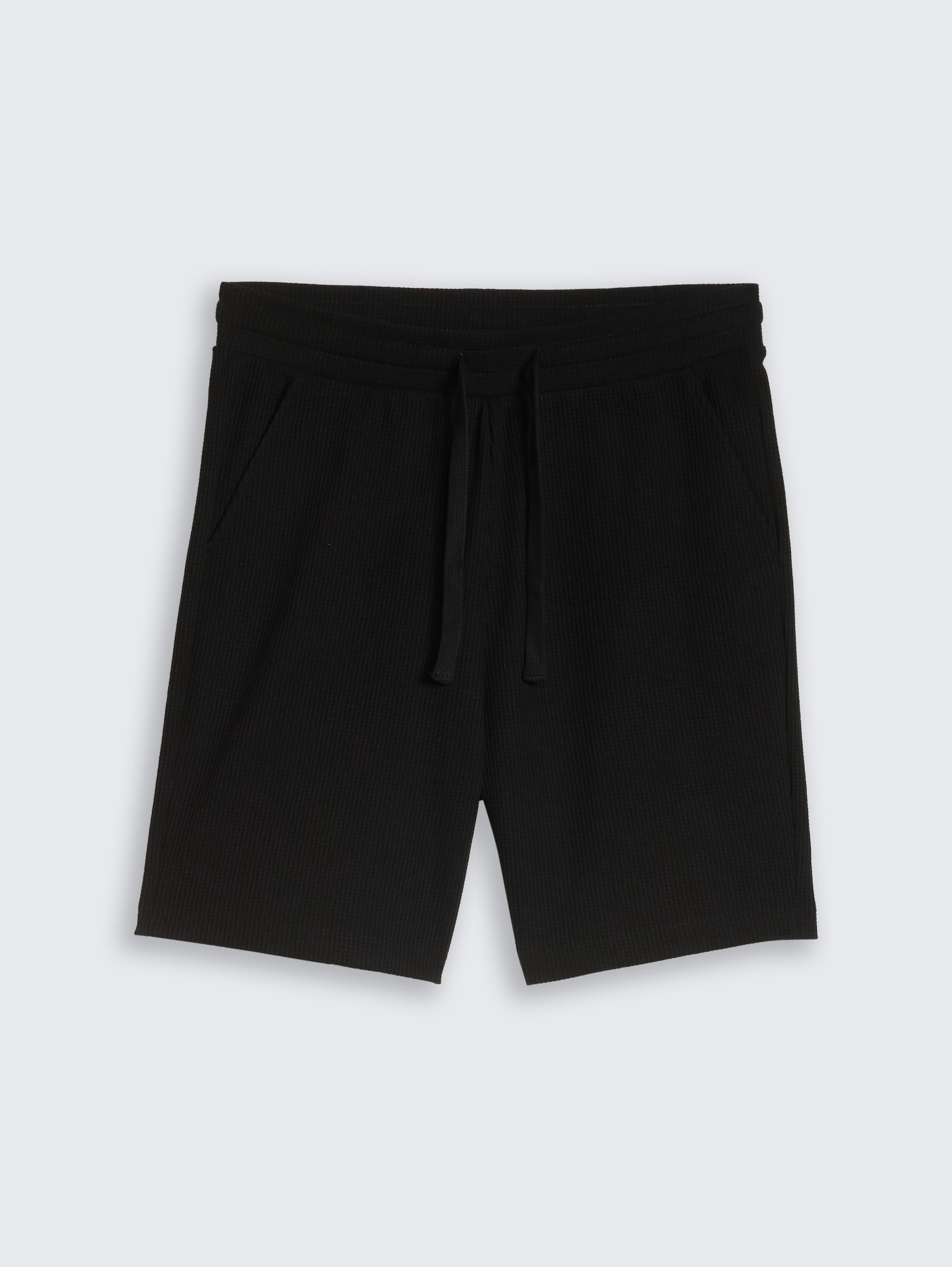 Relaxed shorts with a waffle texture - black - 