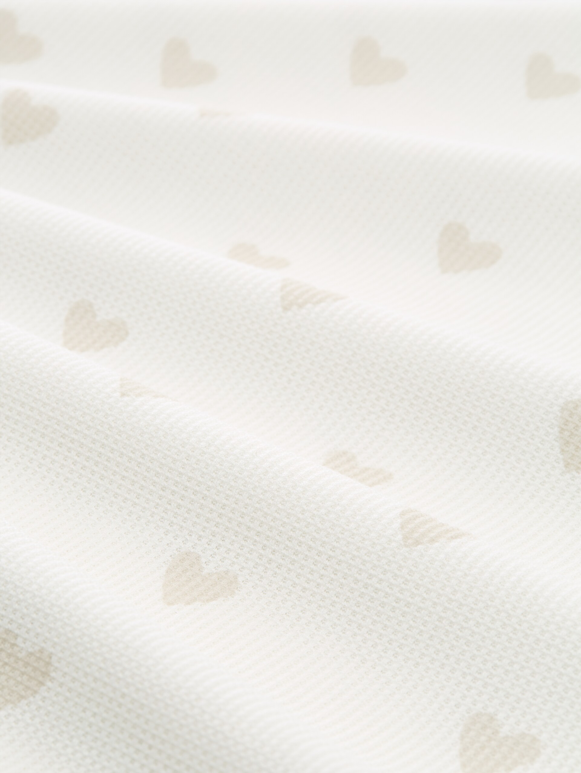 Slim fit sweatshirt with heart print - off white tonal heart print - Material view