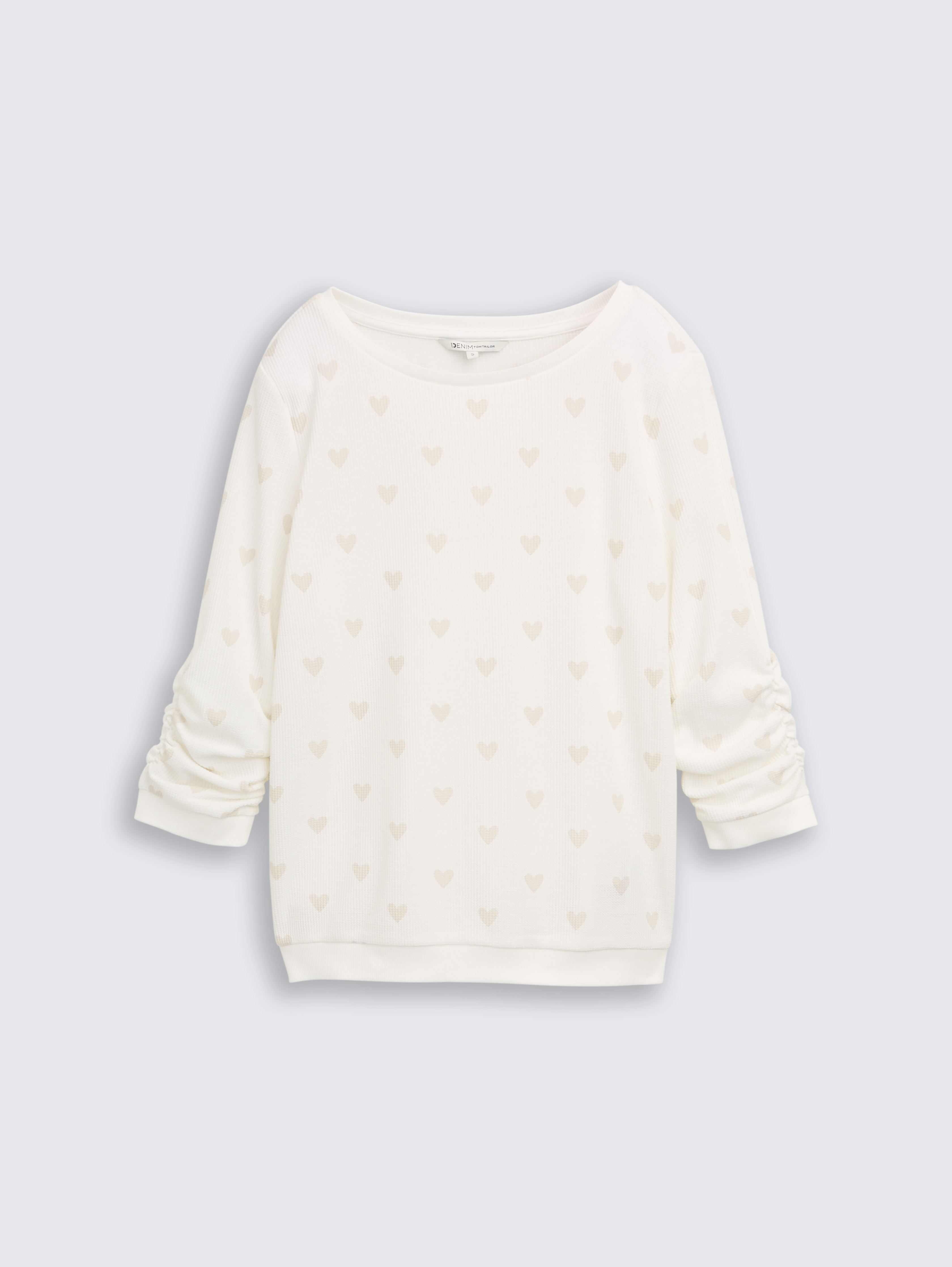 Slim Fit Sweatshirt mit Herz-Print von Denim Female, off white tonal heart print