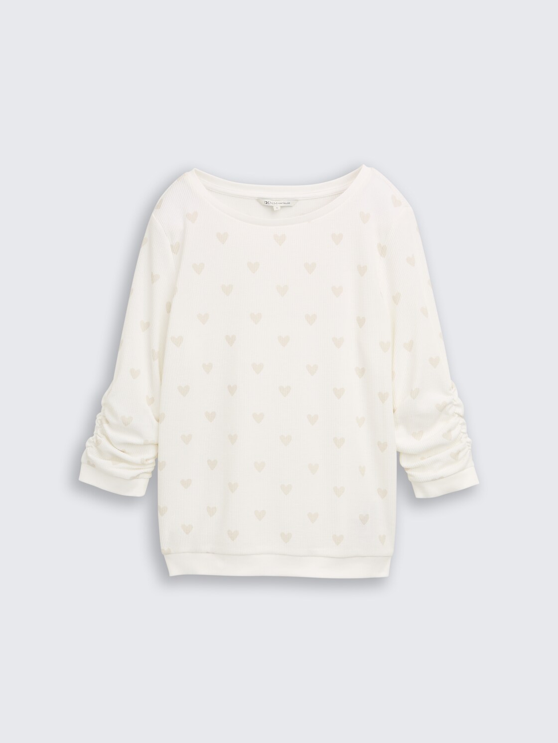 Slim Fit Sweatshirt mit Herz-Print - off white tonal heart print - Vorder-Produkt-Ansicht