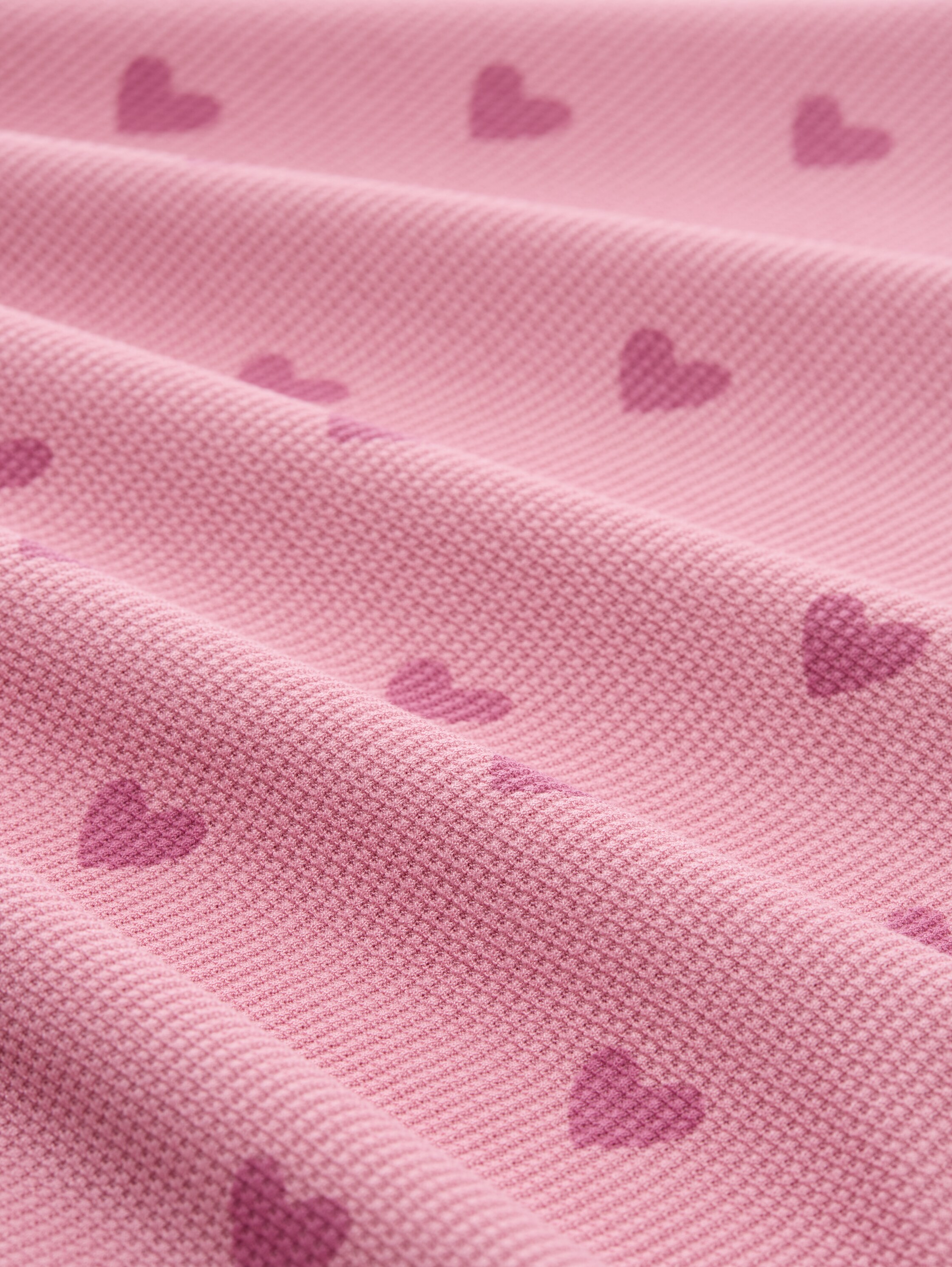 Slim Fit Sweatshirt mit Herz-Print - pink tonal heart print - Material-Ansicht