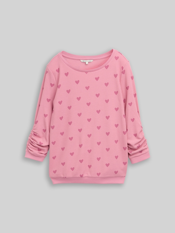 Slim Fit Sweatshirt mit Herz-Print von Denim Female, pink tonal heart print