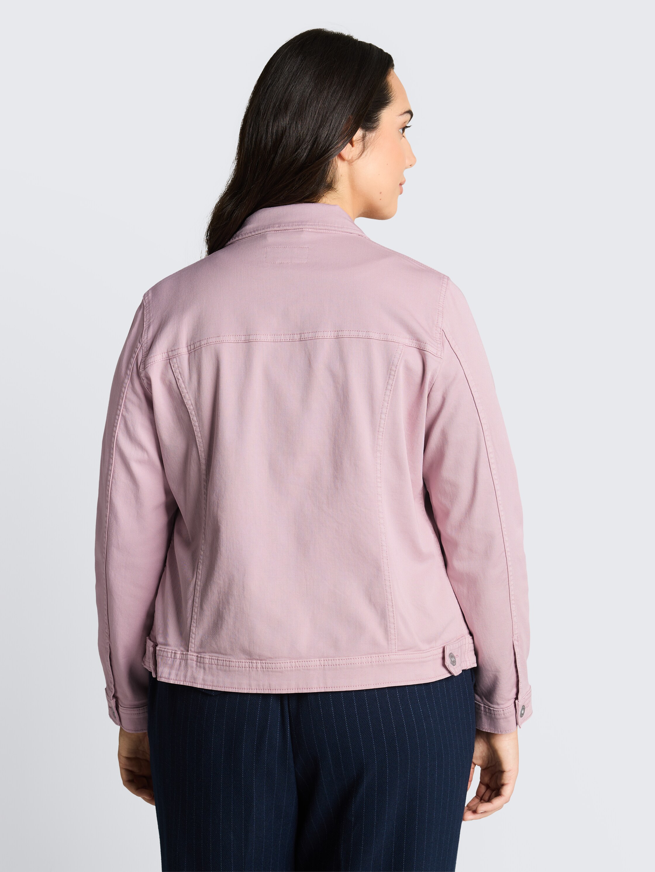 Plus Size - denim jacket with side pockets - light_elderberry - 
