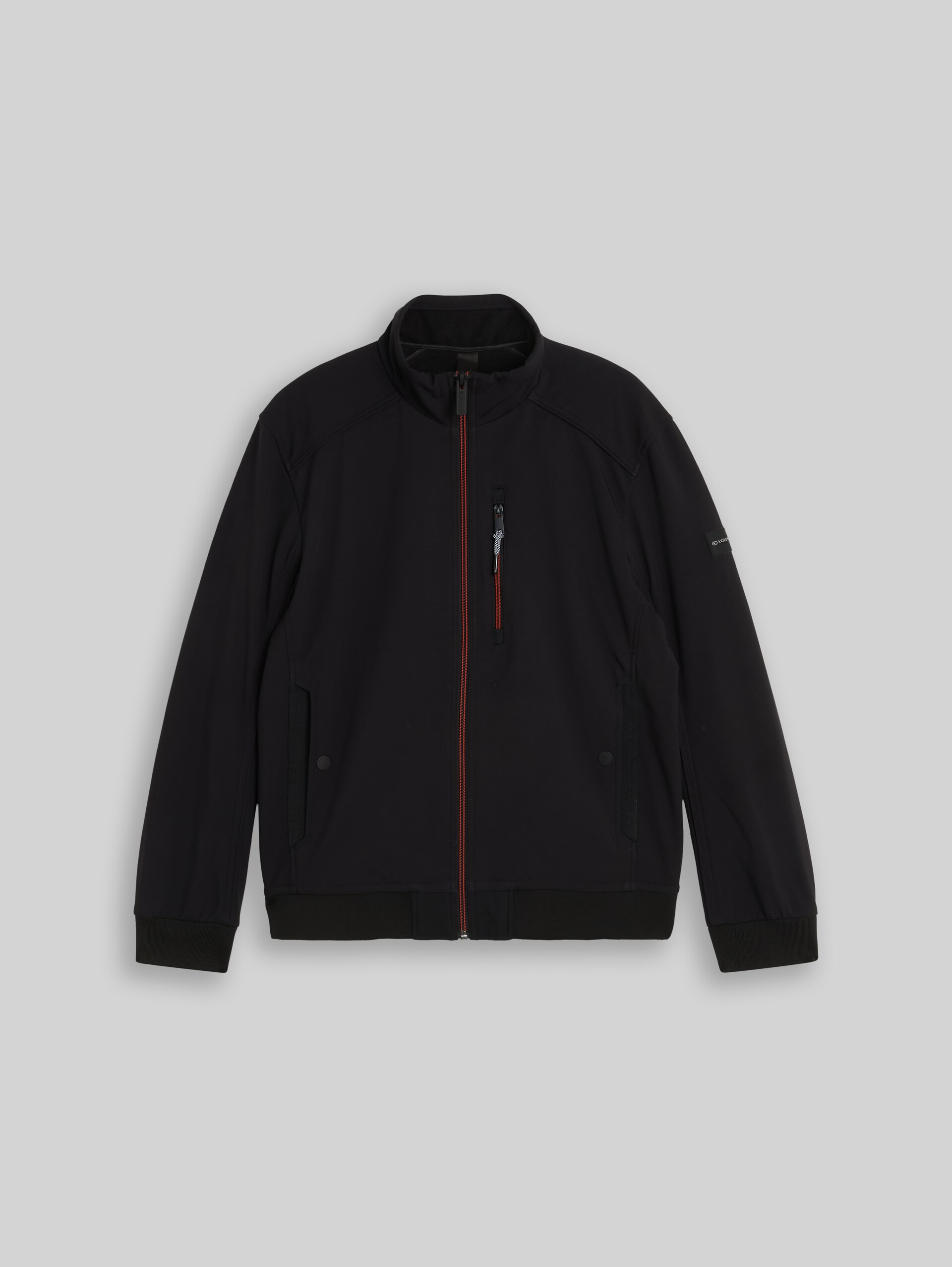 Softshell Jacke mit Stehkragen - Black - Vorder-Produkt-Ansicht