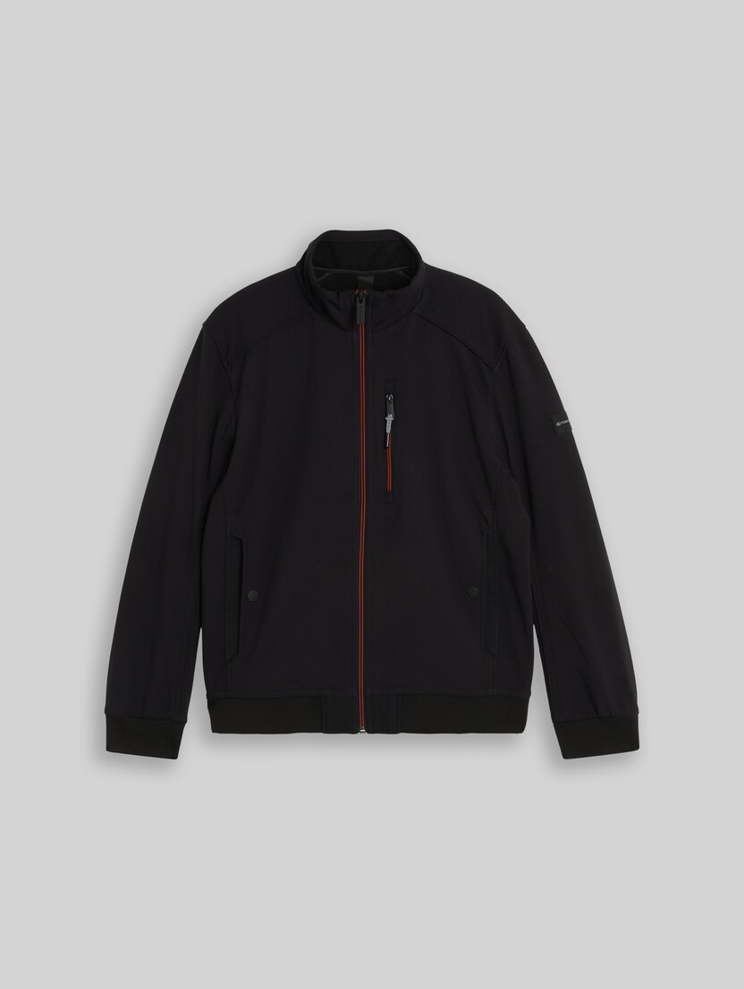 Softshell jacket with stand-up collar by Men, Black